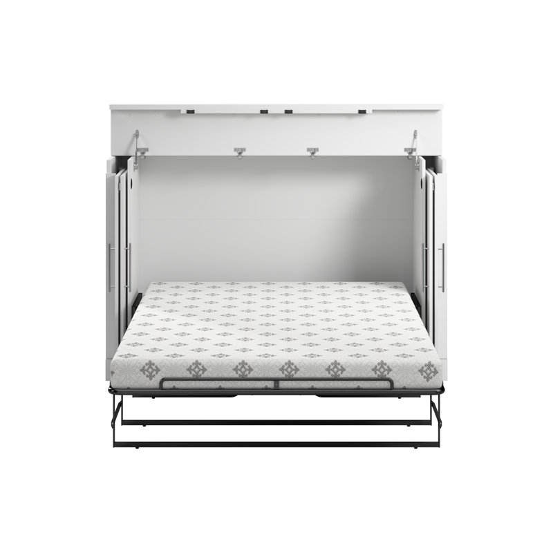 Murphy Cabinet Bed With Mattress, Full, White