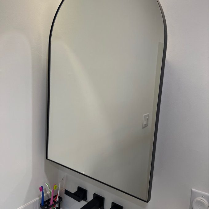 Arched Medicine Cabinet With Light,recessed Lighted Led Medicine Cabinet Mirror With Storage For Bathroom - Brushed Gold, 31.5" H x 20" W x 4.5" D