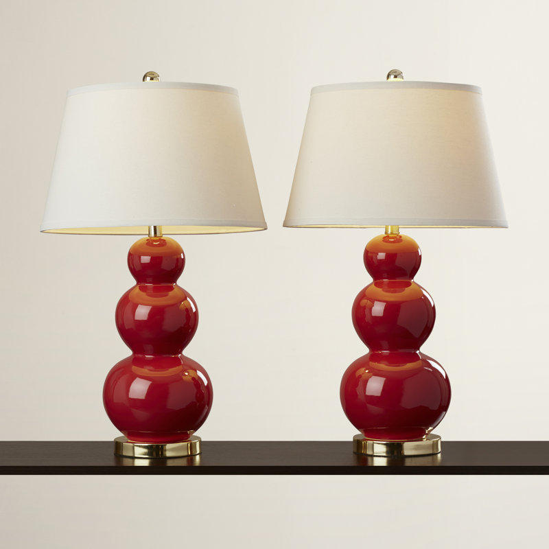 Dearious Ceramic Table Lamp, Chinese Red