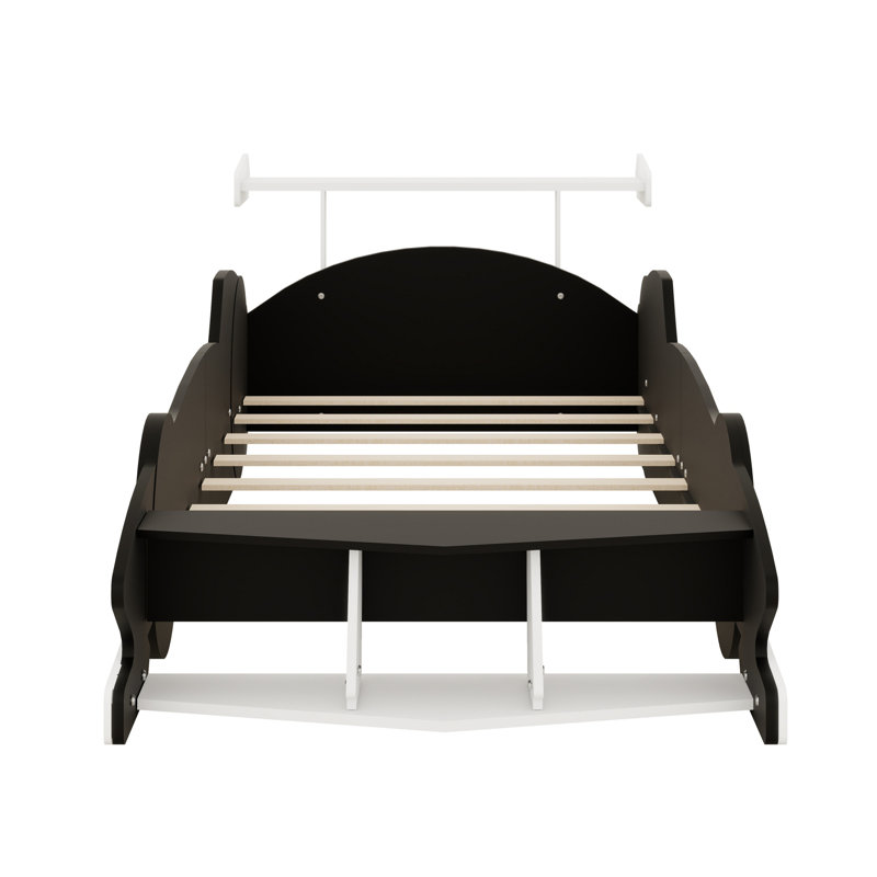 Lit plateforme Race Car, roues incluses, Noir