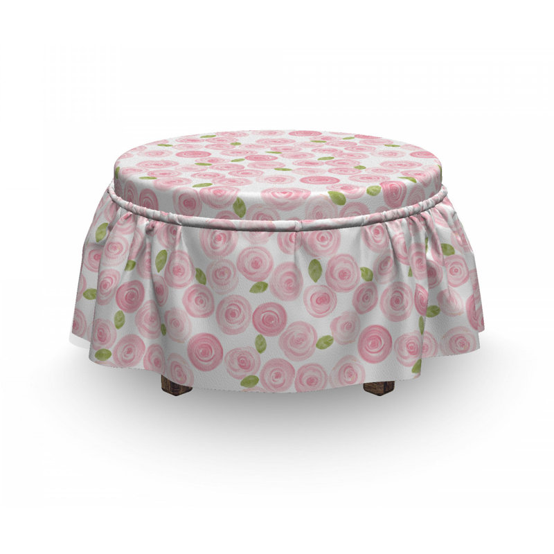 Housse pour repose-pieds bridal roses field art