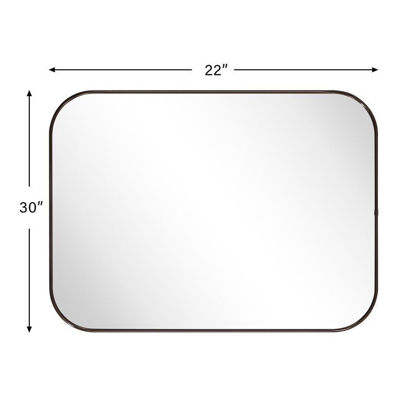 Miroir de salle de bain Lucia, Bronze huilé, 30 po x 22 po