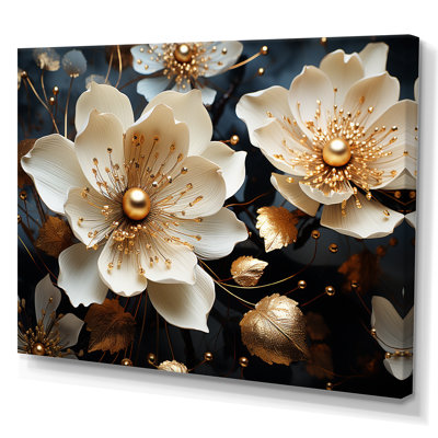 Golden Lotus Tranquility sur toile