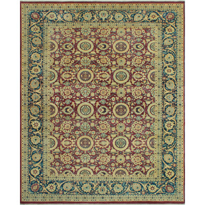 Vegetable-dyed Pak-Persian Dhamar Burgundy Rug