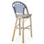 2 Extérieur français de 29,5 po - bleu marine / blanc, cadre en aluminium avec finition, PE, antirouille, jardin 2 bleu, blanc