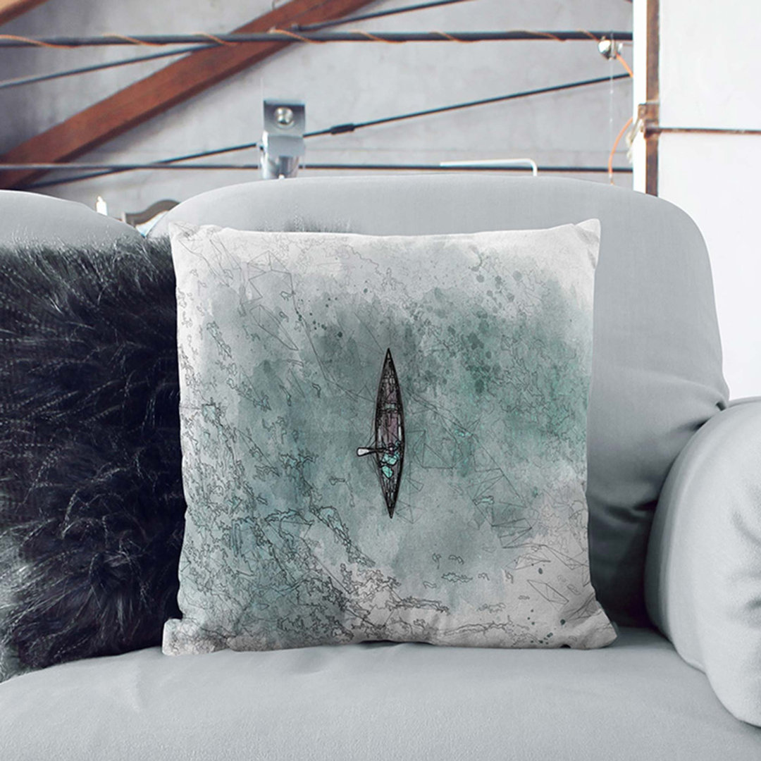 High Above the Boat in Abstract Cushion with Filling