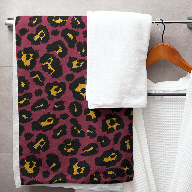 Lucida Bath Towel, Red/Yellow/Black, Polyester/Cotton Blend