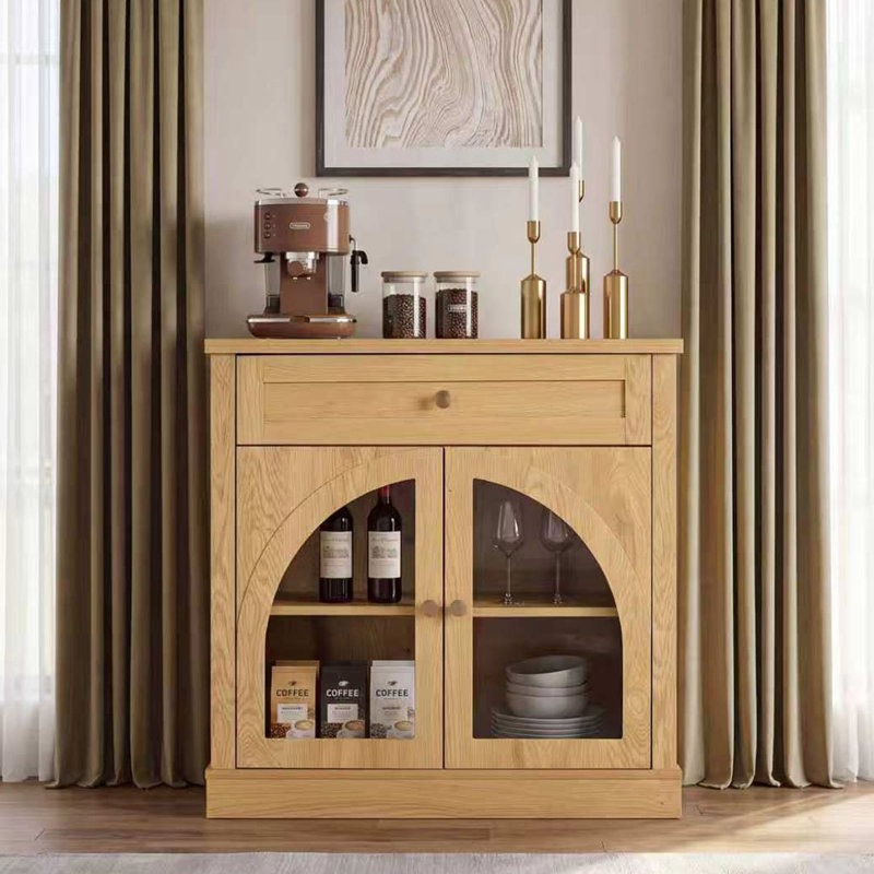 Buffet décoratif 2 portes l 32 po avec 1 tiroir, Naturel