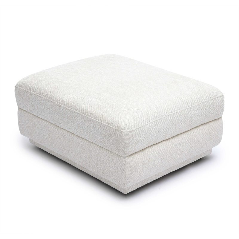 Repose-pieds modulaire en chenille crème