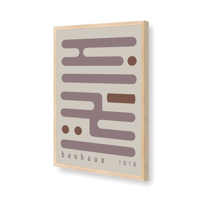 Warm Taupe Bauhaus Minimalist Circuitry I Print dans un cadre