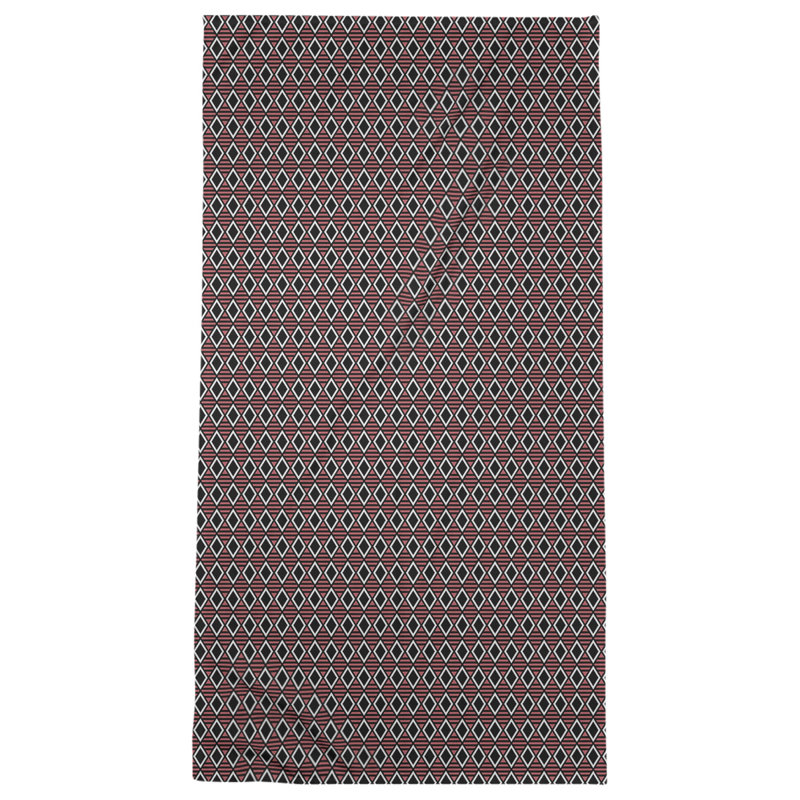 Serviette de bain à losanges géométriques, Rouge