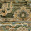 Tapis oriental en nylon / polypropylène tissé à la machine en vert / or / brun Lusher-1139706643