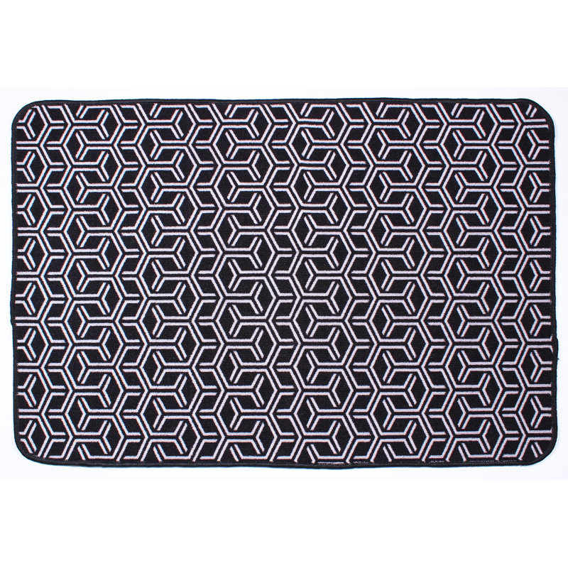 Tapis rayé gris foncé, Rectangle 3 pi x 4 pi