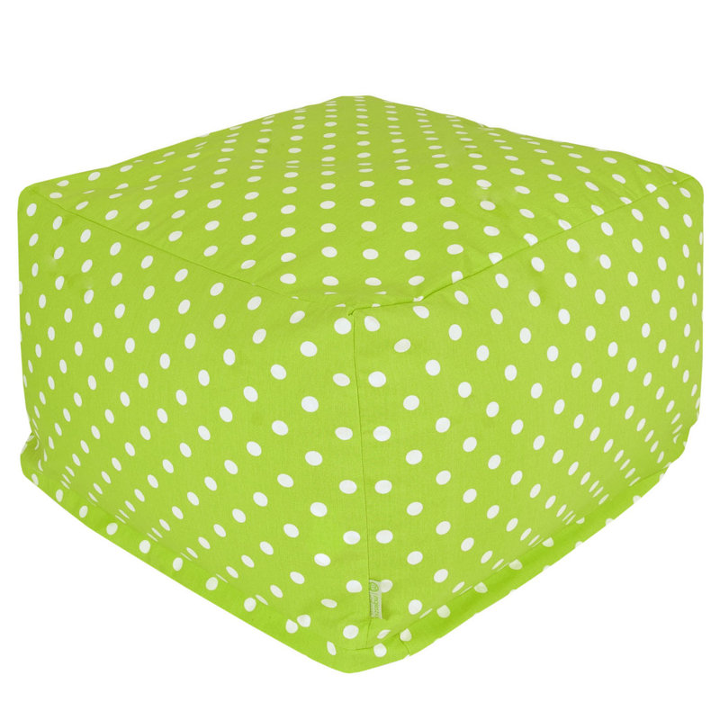 Upholstered Pouf, Lime