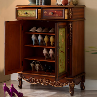 Banc de rangement pour chaussures en bois massif
