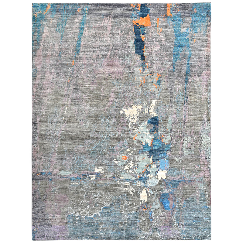 Handwoven High-Quality Purple/Blue/Gray Area Rug