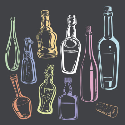 Camia Contours Of Bottles On Canvas, impression