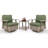 Arusha Antilles Howton 3-Piece 360-Degree Oversized Resin Wicker Outdoor Swivel Rocker Patio Chairs Set-275299907