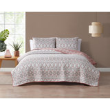 Ensemble de courtepointe en mélange de coton et jacquard tissé doux toutes saisons toutes saisons confectionnée en argile / brun clair / blanc DESIGN STU DVD Kai
