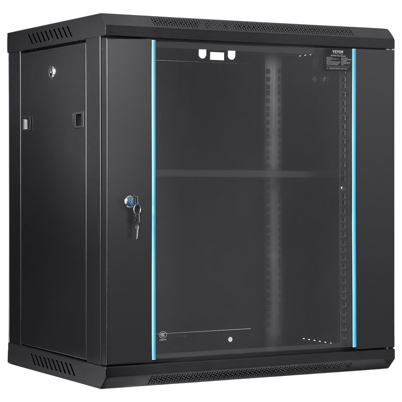 VEVOR Wall Mount Network Server Cabinet, Server Rack Cabinet Enclosure. for IT Equipment., 23.6" H x 25.2" W x 17.7" D