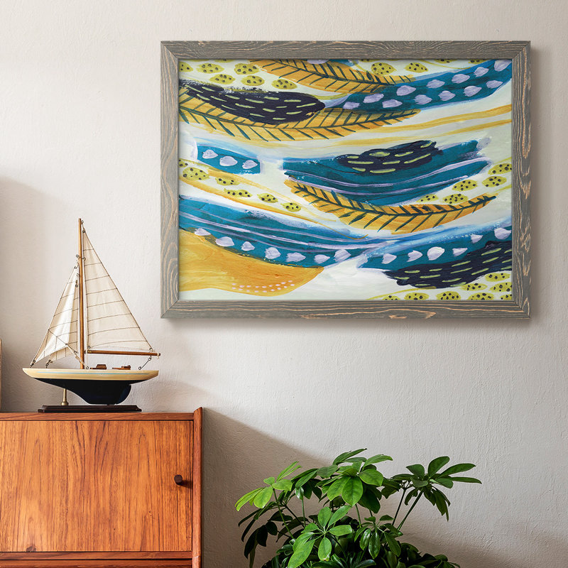 Feathery I, reproduction d'art sur toile, H 18 po x l 26 po x P 1,5 po, Encadré gris