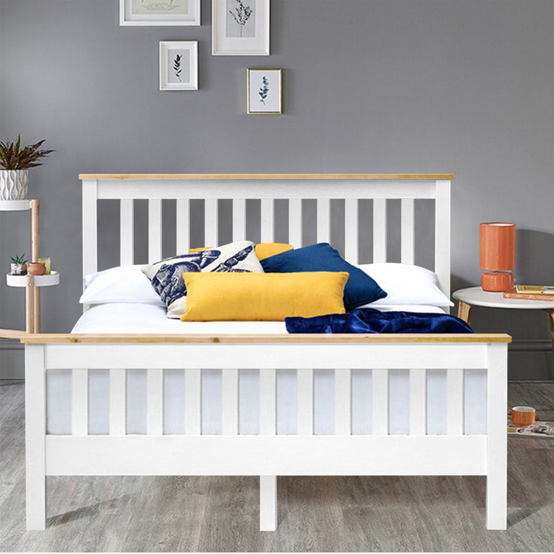 Aadyn Wooden Bed Frame With Slated, Kingsize (5')