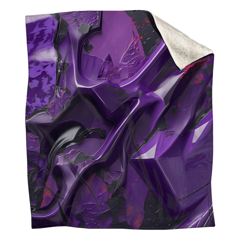 Couvertures texturées à motif abstrait mauve, 60in W x 80in H