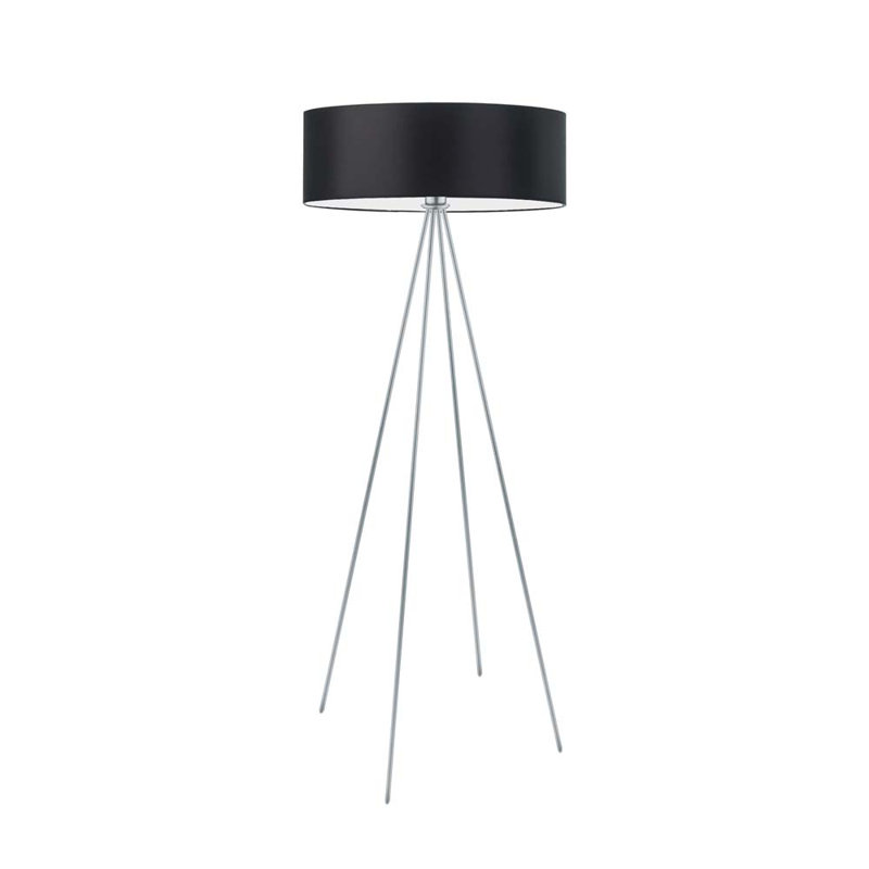 Arnesha 157cm Traditional Floor Lamp, Silver, Black