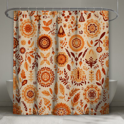 Rideaux de douche Intricate Floral Motifs