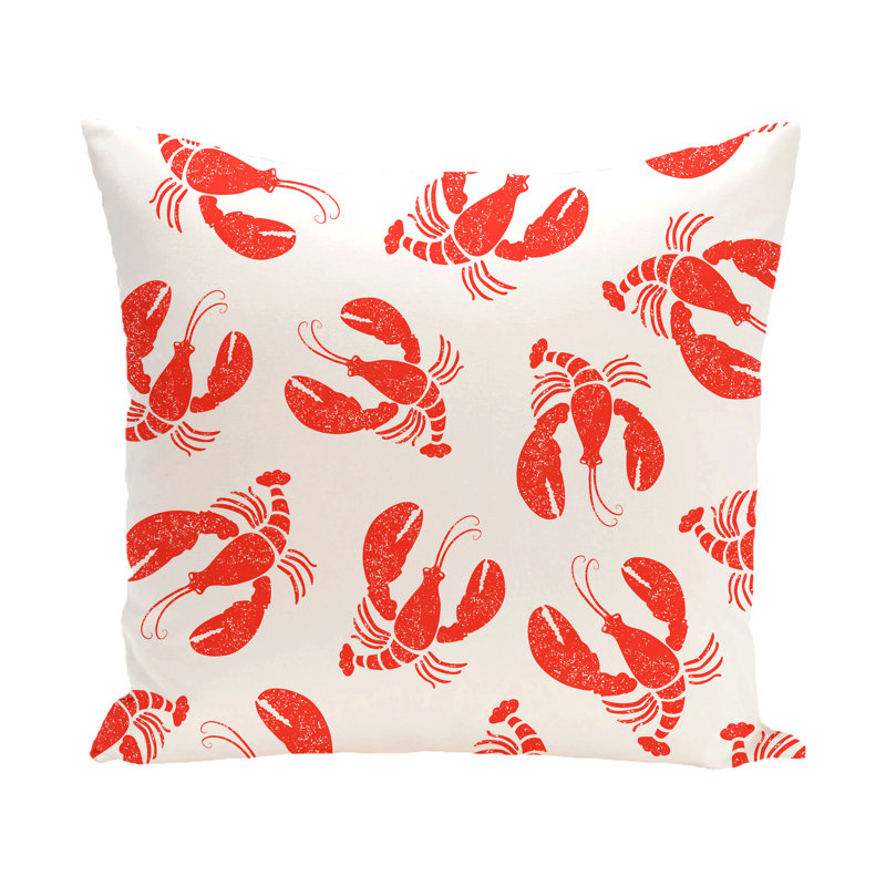 Coussin Nautical Nights Lobster Fest, 20 po x 20 po, Orange