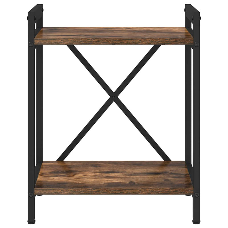 Steel Bookcase, (2 Shelves) 48.5cm H x 40cm W x 30cm D, Brown