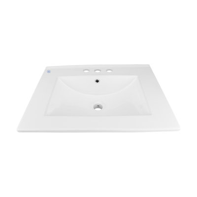 The Renovators Supply Inc. 18.31'' White Ceramic Rectangular Bathroom Sink with Overflow