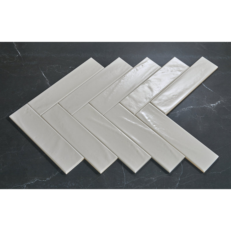 Mason 3" x 12" Ceramic Subway Tile, Silver
