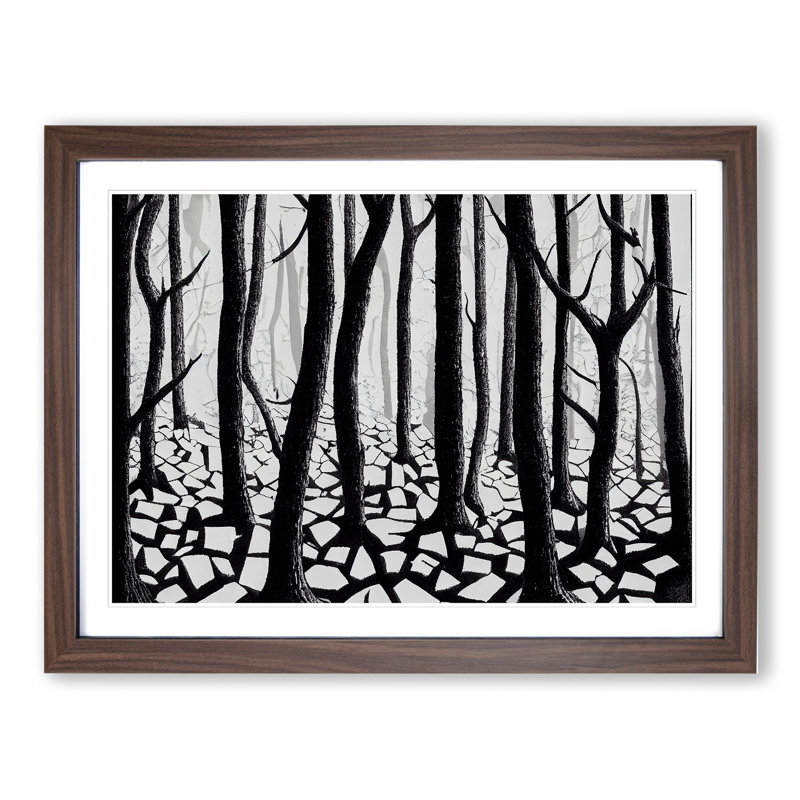 Awesome Forest - Framed Print, 34cm H x 46cm W x 2cm D, Walnut