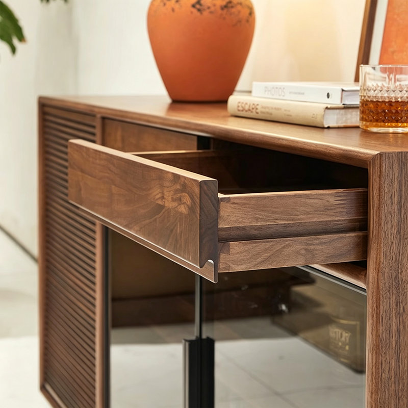 Tempered Glass Door Adjustable Buffet Table