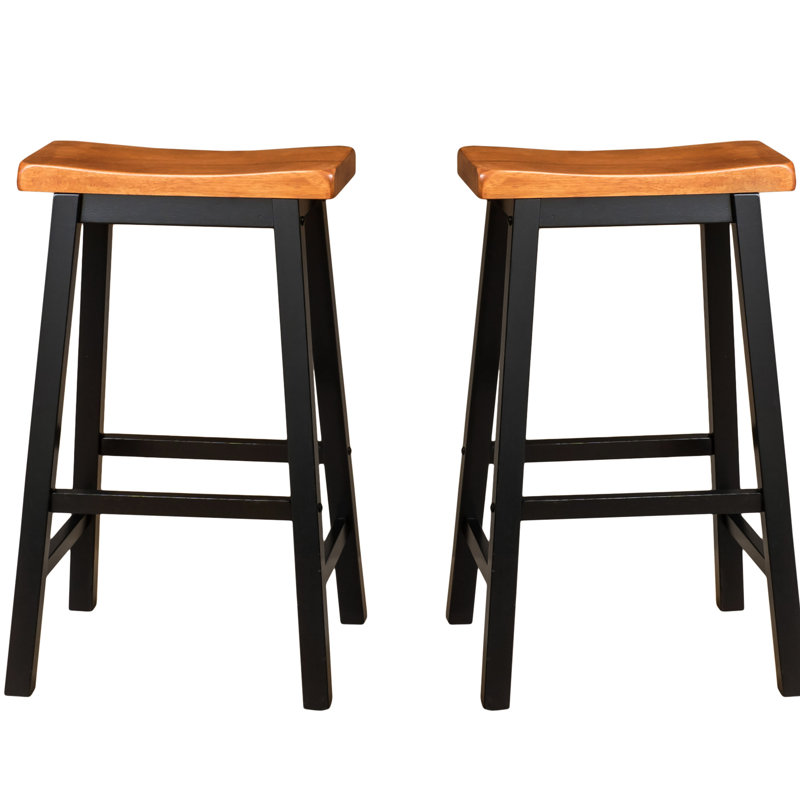 Tabouret de selle en bois 29 po, noyer