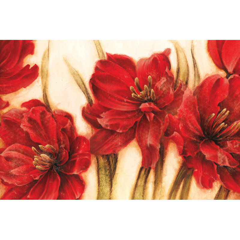 Elegant Flowers - Wrapped Canvas Painting, 30cm H x 46cm W x 3.8cm D