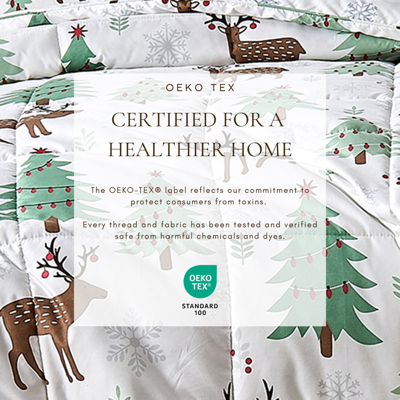 Ensemble couette et taie d'oreiller de Noël en duvet synthétique, Édredon pour très grand lit + 2 taies décorativ