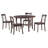 5-Piece Round Dining Table With 4 Chairs With X-Shaped Backrest-1857167460-1857167481