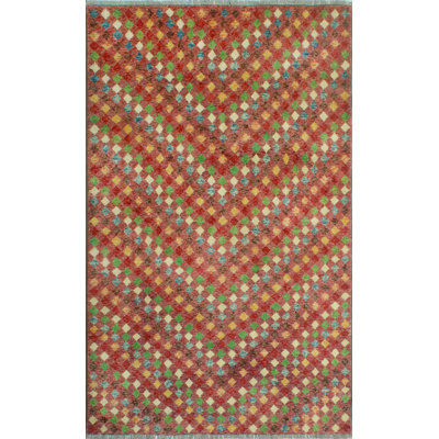 One-of-a-Kind 4'11" X 8' New Age Wool Area Rug in