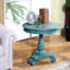Table d'appoint ronde à finition sarcelle - construction en bois, 26 po de diamètre, H 26,5 po