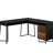 L-Shaped Desk, Dark Walnut finish