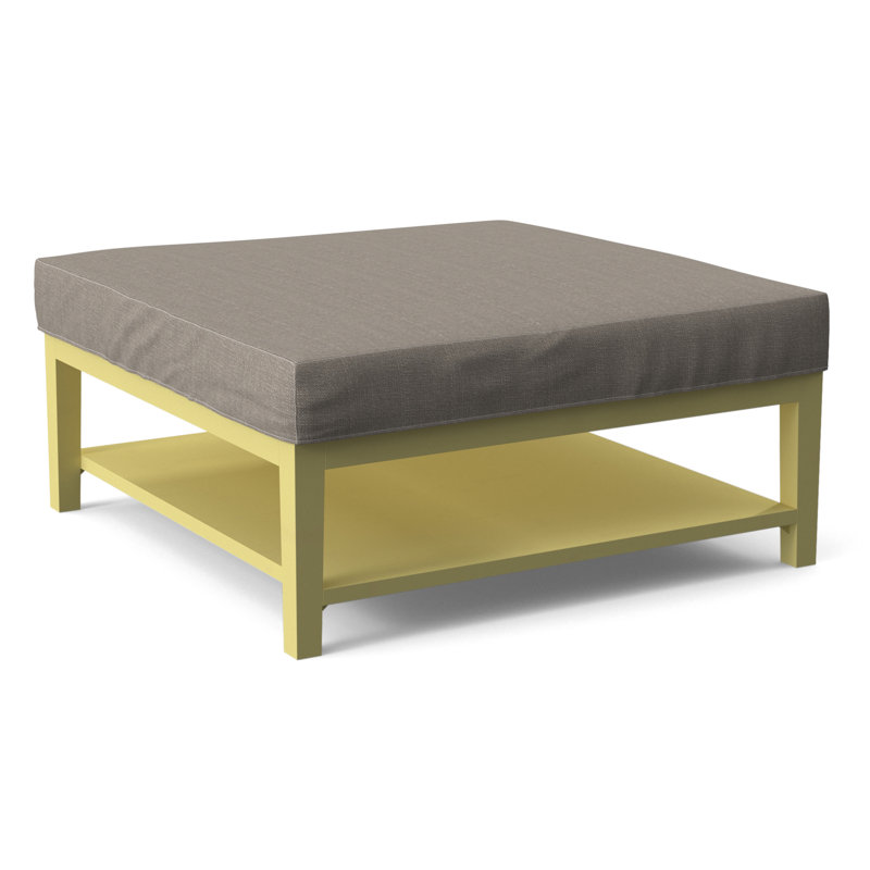 Hammond Square Ottoman, Antique Black Finish, Stone Crypton Performance; 0884-83
