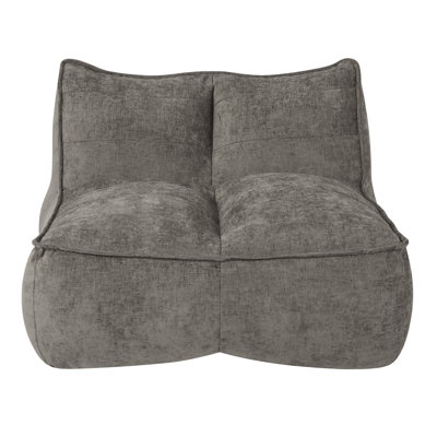Togo Sofa,Caterpillar,Slouchy,Lazy Cotton Linen Fabric Beanbag Couch for Living Room, Bedroom & Dorm, Cozy Fluffy Cloud Mini Couch,Dark Brown