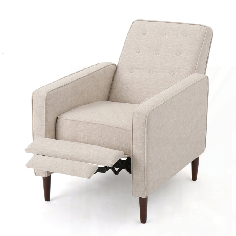 Mid-Century Modern Recliner Pushback chair, Wheat