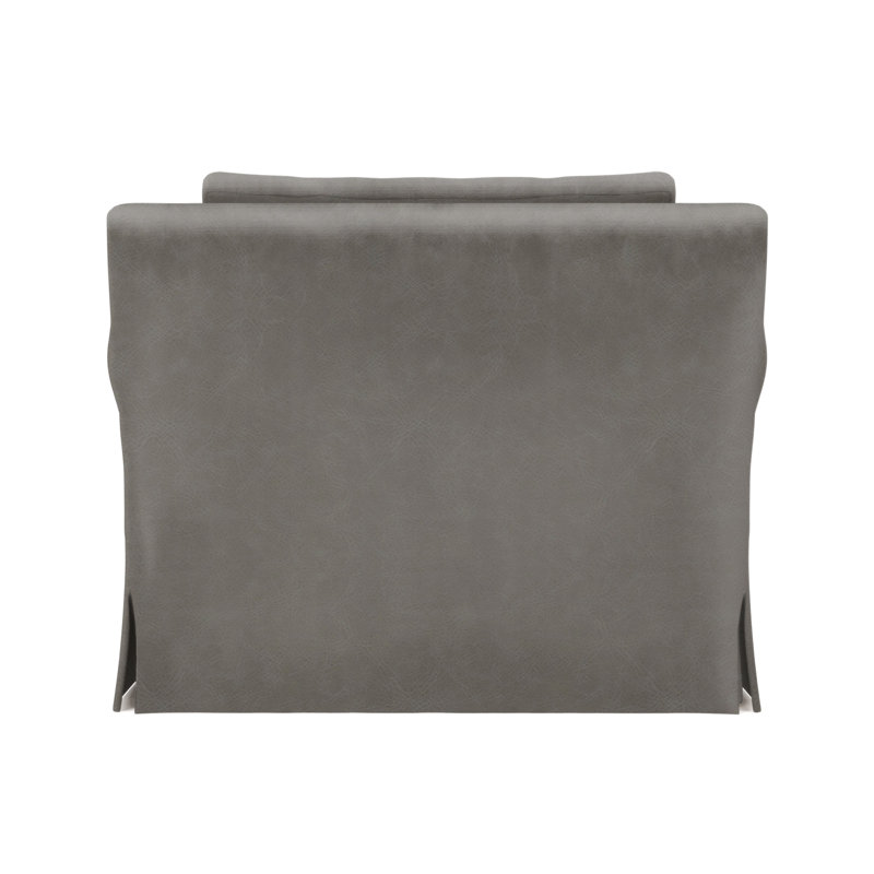 Chaise avec accoudoirs à accoudoirs roulés Ludlow, H 34 po x l 40 po x P 42 po, Cuir rétro ponce, Ébène
