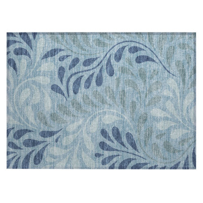 Machine Washable Indoor/Outdoor Chantille ACN2411 Botanical Rug