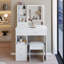 Petit meuble-lavabo avec miroir coulissant et rangement-1090478905