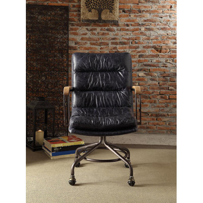 Antonioni Industrial Upholstered Arm Office Chair with 4-Star Base,Ergonomic Executive Chair ,Task Chair