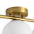 3 - Light Opal White Linear Glass Globe Semi Flush Mount